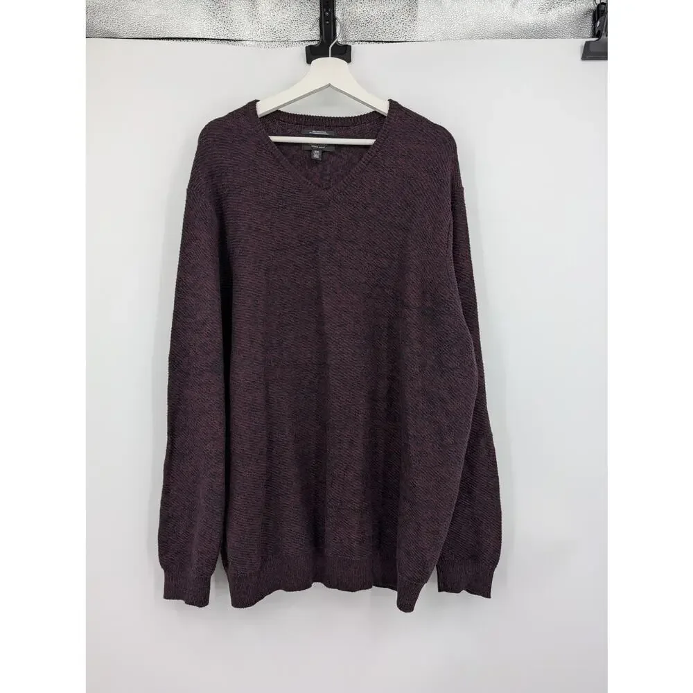 Nordstrom Men's Shop Cotton Cashmere XXL V Neck Sweater Career Office Warm